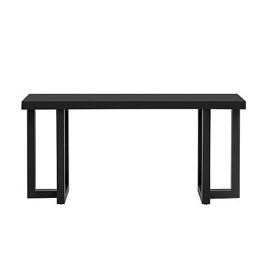 Aoolive Pine Wood Geometric Console Table with Mutually Perpendicular Legs, Stylish Sofa Table