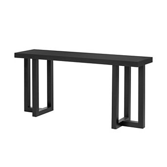 Aoolive Pine Wood Geometric Console Table with Mutually Perpendicular Legs, Stylish Sofa Table