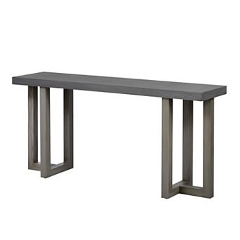 Aoolive Pine Wood Geometric Console Table with Mutually Perpendicular Legs, Stylish Sofa Table