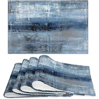 Placemats Set of 4 Modern Abstract Art Placemats Heat Resistant Non-Slip Artwork Dining ( 18"X12")