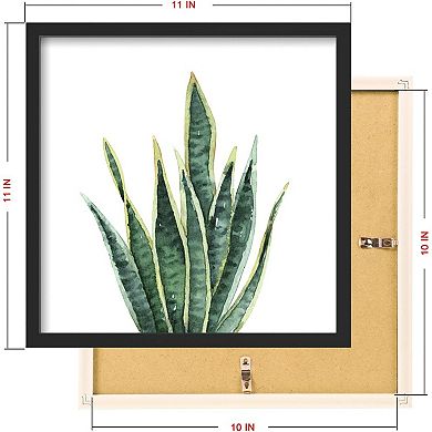 Framed Botanical Bathroom Wall Art Decor, 10x10 Inch 4 Pack Acrylic Prints Set, for Decoration