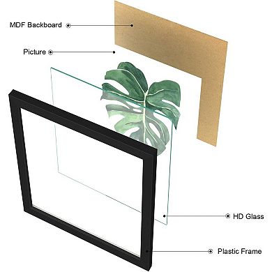 Framed Botanical Bathroom Wall Art Decor, 10x10 Inch 4 Pack Acrylic Prints Set, for Decoration