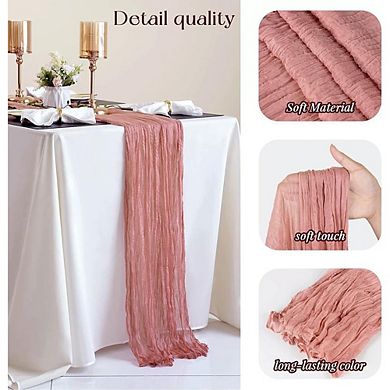 Cheesecloth Table Runner, Boho Rustic Gauze, Wedding & Party Decor