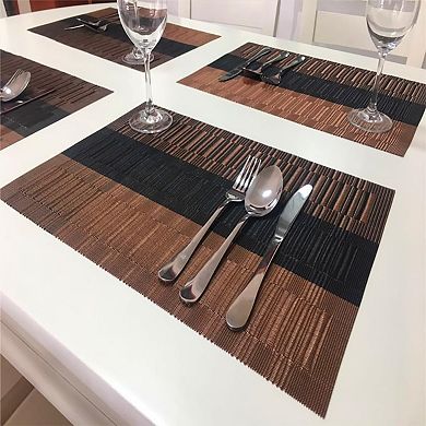 Placemats,Durable Placemats for Dining Table,Washable Woven Vinyl Kitchen Placemats Set of 4