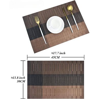 Placemats,Durable Placemats for Dining Table,Washable Woven Vinyl Kitchen Placemats Set of 4