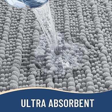 Bathroom Rugs Set 3 Piece, Extra Soft Absorbent Shaggy Bath Mat and U-Shaped Contour Toilet Rug