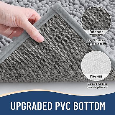 Bathroom Rugs Set 3 Piece, Extra Soft Absorbent Shaggy Bath Mat and U-Shaped Contour Toilet Rug