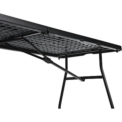 6ft Black Heavy Duty Folding Table, Portable with Carrying Handle for Indoor Outdoor