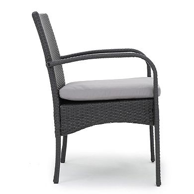 TEINIE Cordoba PE Wicker Dining Chair Set of 2 with Cushion