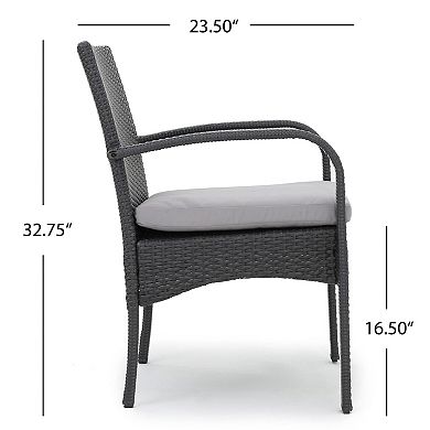 TEINIE Cordoba PE Wicker Dining Chair Set of 2 with Cushion