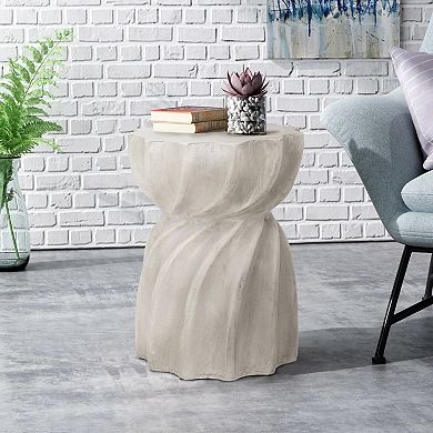 TEINIE Modern Side Table Outdoor Use Grey Magnesium Oxide