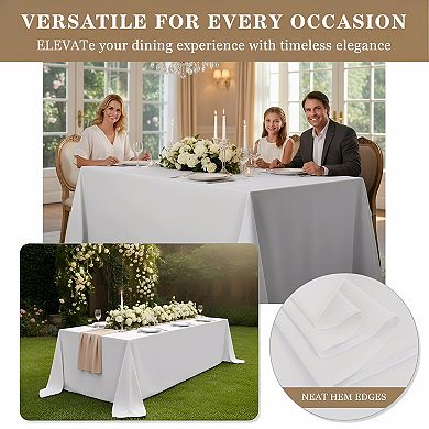 Rectangle Tablecloths Set of 6 Reusable Washable Polyester