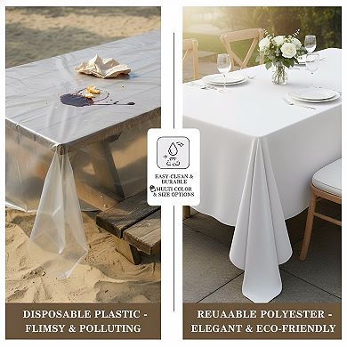 Rectangle Tablecloths Set of 6 Reusable Washable Polyester