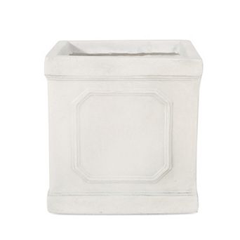 TEINIE 10.75 x 11.00 Antique White Magnesium Oxide Planter