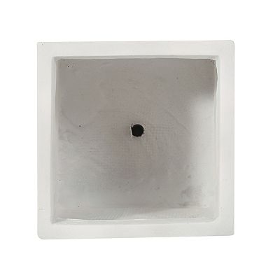 TEINIE 10.75 x 11.00 Antique White Magnesium Oxide Planter