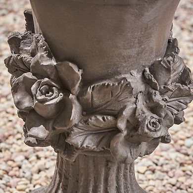 TEINIE MGO Garden Urn Planter Lightweight Concrete 11.75x11.75x19.5 in