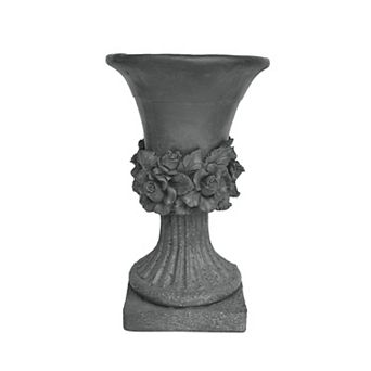 TEINIE MGO Garden Urn Planter Lightweight Concrete 11.75x11.75x19.5 in