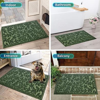 Sturdy Front Entrance Doormats,Durable Heavy Duty Welcome Mat,Thick Absorbent Rubber Non Slip Mat