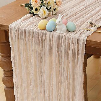 Cheesecloth Table Runner Boho Gauze, Rustic Wedding & Party Decor