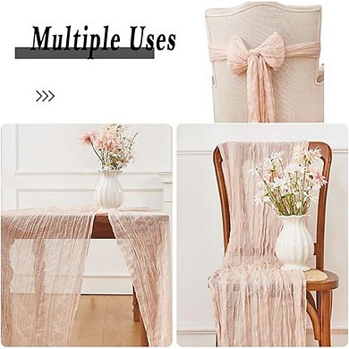 Cheesecloth Table Runner Boho Gauze, Rustic Wedding & Party Decor