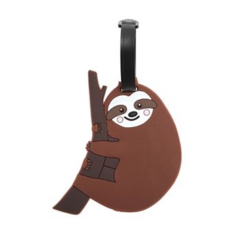1 pc Tree Hugging Sloth Luggage Tag for Travelling Brown