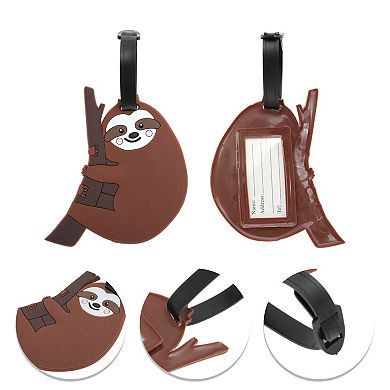 1 Pc Tree Hugging Sloth Luggage Tag for Travelling Brown