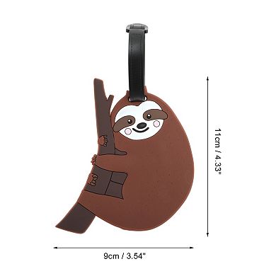 1 Pc Tree Hugging Sloth Luggage Tag for Travelling Brown
