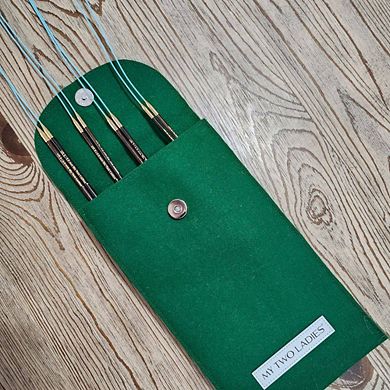 Blue Silk Fine-Medium Set Adjustable Knitting Needles w/custom case