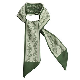 Fashion Flower Scarf Headband for Women Green Beige 1 pc