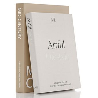 Decorative Books - Set of 2 Stylish Boxes Enhance Your Coffee Table, Bookshelf or Mantel Decor