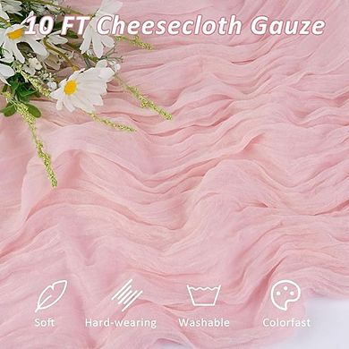 Pink Cheesecloth Table Runner, Boho Rustic Wedding & Party Decor
