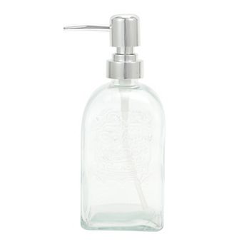 Rectangular Bottom Soap Dispenser 16.91oz Clear Silver 1 pc