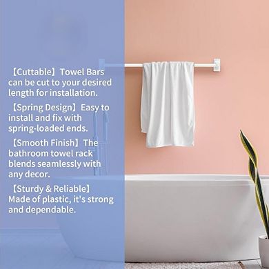 Great Ambitions 24" Towel Bar Replacement Rod, Spring-End Wall Mount