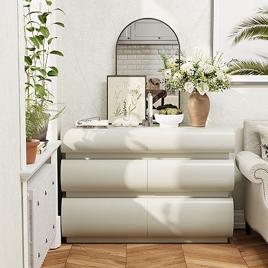 Gikpal Modern 6-Drawer Handle-less Dresser with Anti-Tip Safety Device