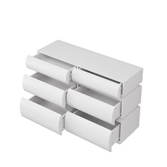 Gikpal Modern 6-Drawer Handle-less Dresser with Anti-Tip Safety Device
