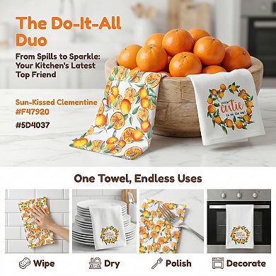 2 Pack Printed Kitchen Towels, Super Absorbent Soft Dish Towels, Reusable Towels for Kitchen 24"x16"
