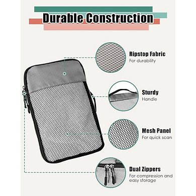 Great Ambitions Grey 4-Piece Packing Cube Set with Mesh Tops, Organize Luggage with Ease