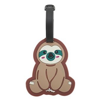 1 pc Sitting Sloth Luggage Tag for Travelling Light Brown