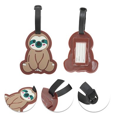 1 Pc Sitting Sloth Luggage Tag for Travelling Light Brown