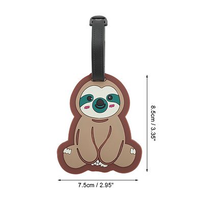 1 Pc Sitting Sloth Luggage Tag for Travelling Light Brown