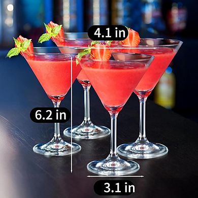 Great Ambitions Set of 4, 8oz Martini Coupe Glasses for Cocktails