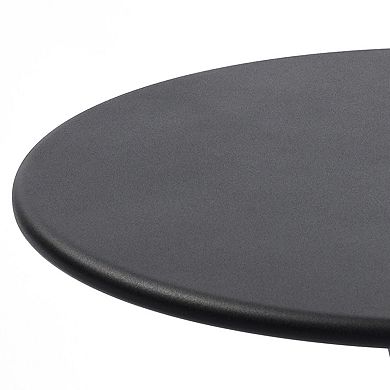 Black Round 15.7" x 20" Side Table for Sofa Bedside Nightstand