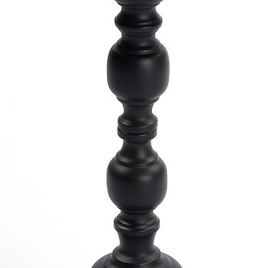 Black Round 15.7" x 20" Side Table for Sofa Bedside Nightstand