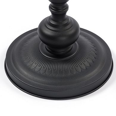 Black Round 15.7" x 20" Side Table for Sofa Bedside Nightstand