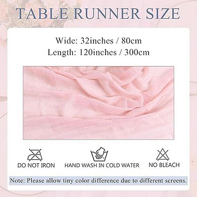 Pink Cheesecloth Table Runner Boho Gauze, Rustic Decor
