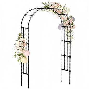 Metal Garden Arch Trellis - 4.9x8.5ft Arbor for Climbing Plants & Wedding Decor