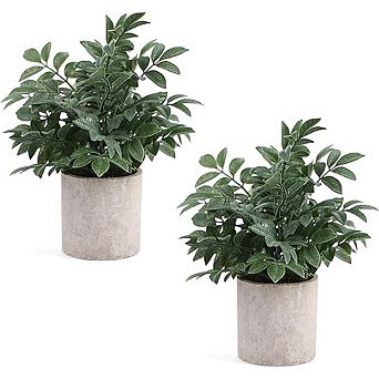 Artificial Potted Plants for Desk, Shelf and Bathroom Decor 2 pack