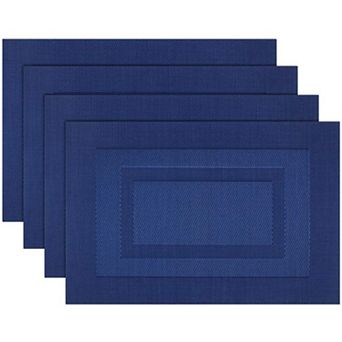 Placemats,Washable Vinyl Woven Table Mats, Placemats for Dining Table Set of 4 (18 x 12 in