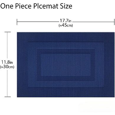 Placemats,Washable Vinyl Woven Table Mats, Placemats for Dining Table Set of 4 (18 x 12 inches)