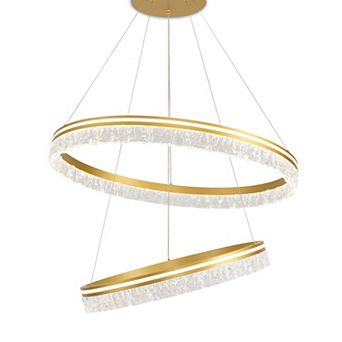 Contemporary Crystal Style Tiered LED Chandelier Light For Modern Family Living Rooms